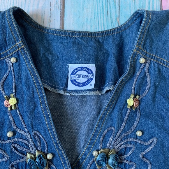 Vintage bingo bingo Button Down Shirt with embroidery - Picture 7 of 11